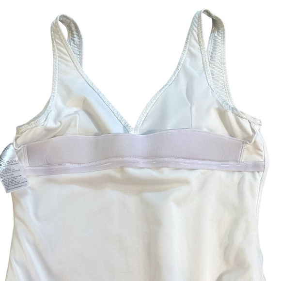Baleaf White One Piece V Neck Textured Swimsuit, Size 38 - Picture 6 of 6